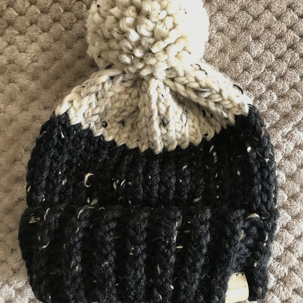 Double Brim Knit Hat [Obsidian & Oatmeal]